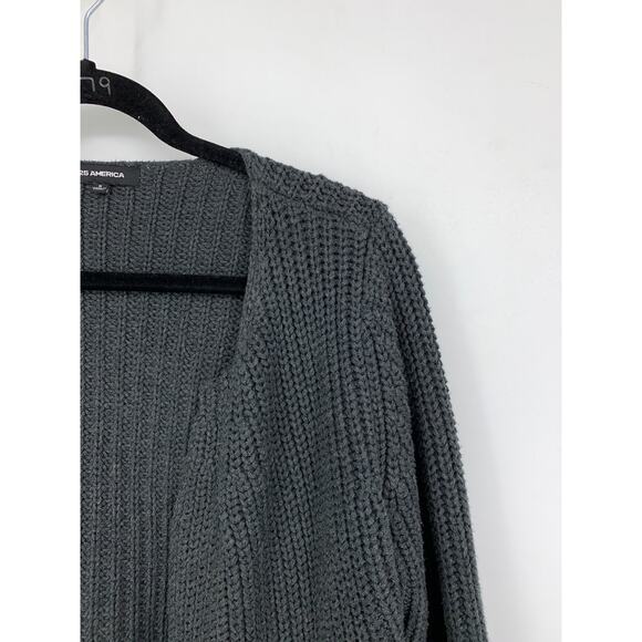525 America Women's Size Small Gray Cropped Shurg Cardigan Sweater - Picture 2 of 6